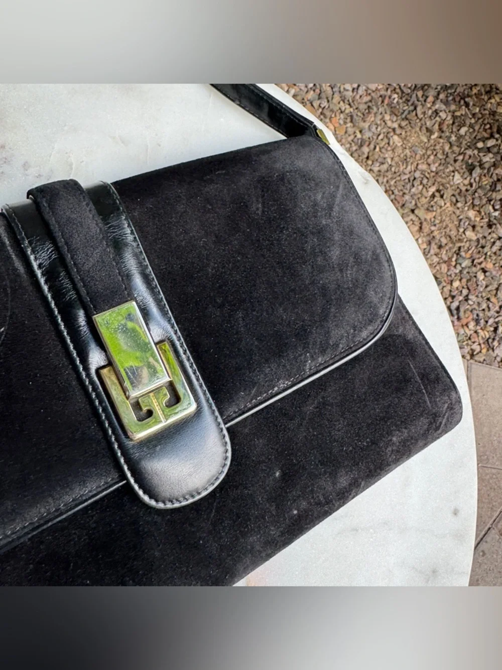 Gucci Suede Leather Flap Shoulder Bag - Picture 5 of 16